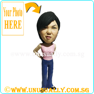 Custom 3D Lovely Female In Pink Top Figurine